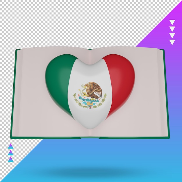 3d world book day mexico flag rendering front view