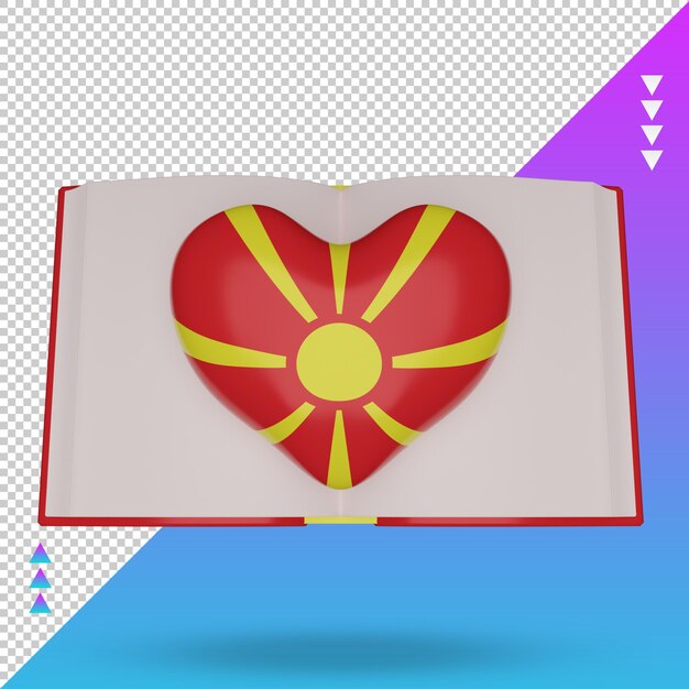 3d world book day north macedonia flag rendering front view