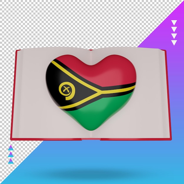 PSD 3d giornata mondiale del libro vanuatu bandiera rendering vista frontale