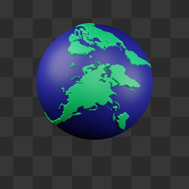 PSD illustrazione della terra del mondo 3d