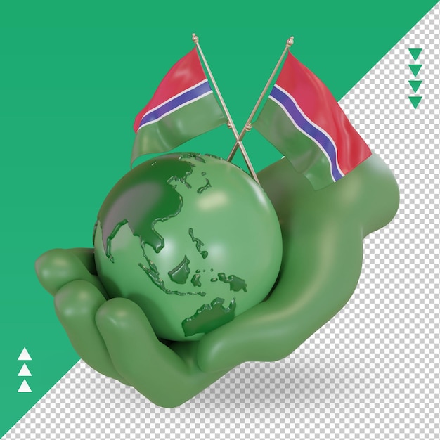 3d world environment day gambia flag rendering right view