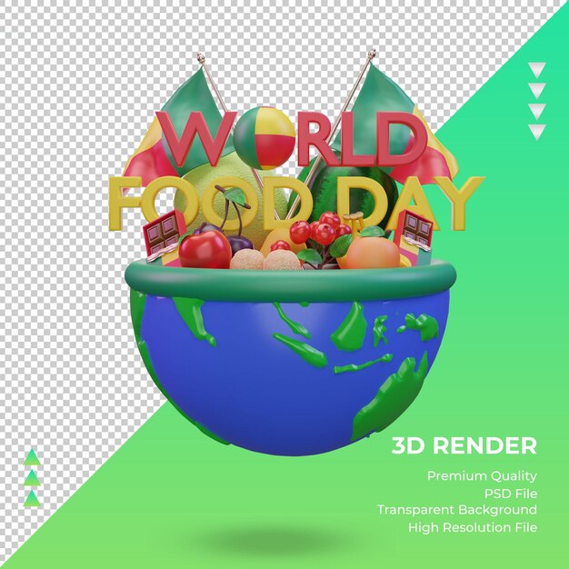 PSD 3d world food day benin rendering vista frontale
