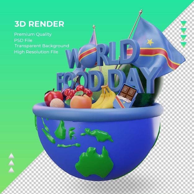 3 d 世界食糧デー民主コンゴ レンダリング右ビュー