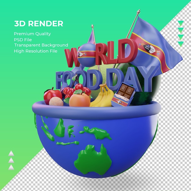 PSD 3d giornata mondiale dell'alimentazione eswatini rendering vista destra