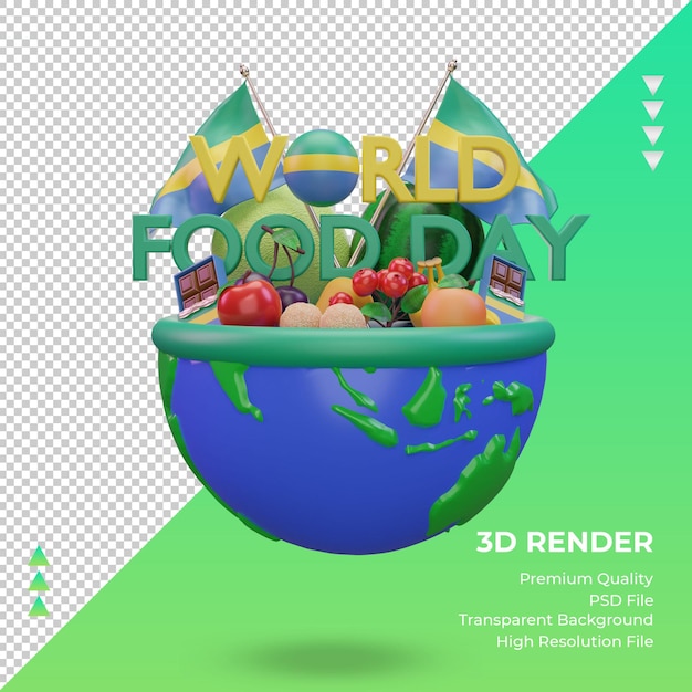 PSD 3 d の世界食糧デー ガボン レンダリング フロント ビュー