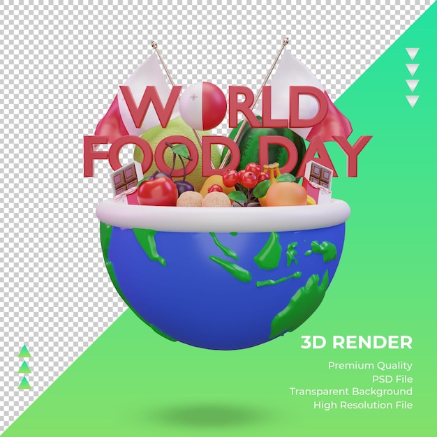 PSD 3d world food day malta rendering front view