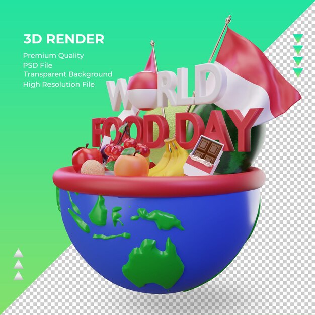 3 d の世界食糧デー モナコ レンダリング右ビュー