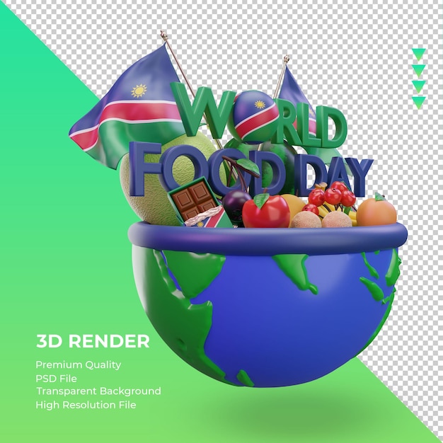 PSD 3d world food day namibia rendering left view