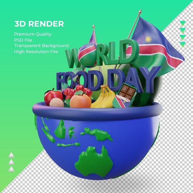 3 d の世界食糧デー ナミビア レンダリング右ビュー