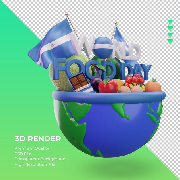 PSD 3d giornata mondiale dell'alimentazione nicaragua rendering vista sinistra