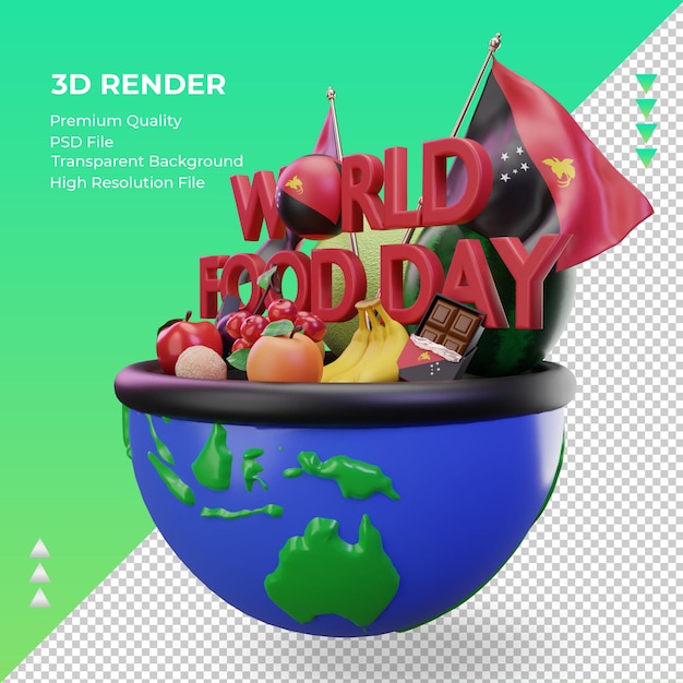 3 d の世界食糧デー パプア ニューギニア レンダリング右ビュー