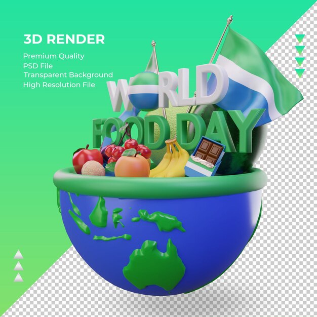 PSD 3d world food day sierra leone rendering right view