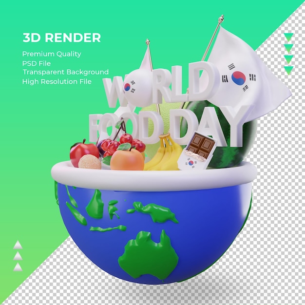 3d всемирный день продовольствия в южной корее рендеринг справа