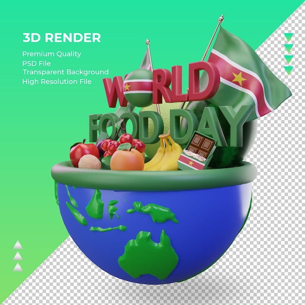 PSD 3d world food day suriname rendering right view