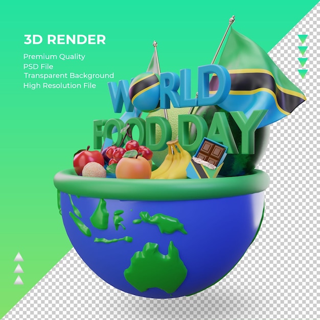 3 d の世界食糧デー タンザニア レンダリング右ビュー