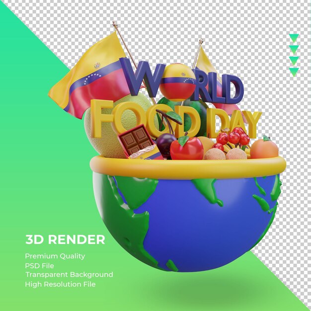 3d giornata mondiale dell'alimentazione venezuela rendering vista sinistra