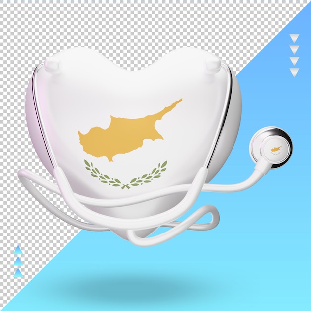 PSD 3d world health day cyprus flag rendering front view