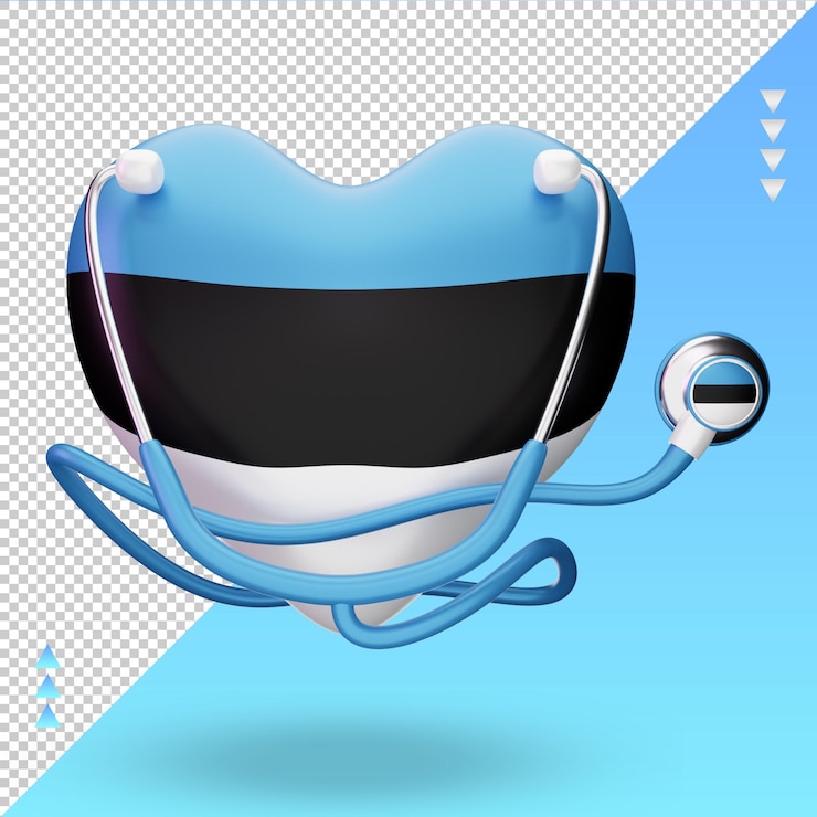 PSD 3d всемирный день здоровья эстония флаг рендеринг вид спереди