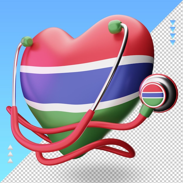 PSD 3d world health day gambia flag rendering right view