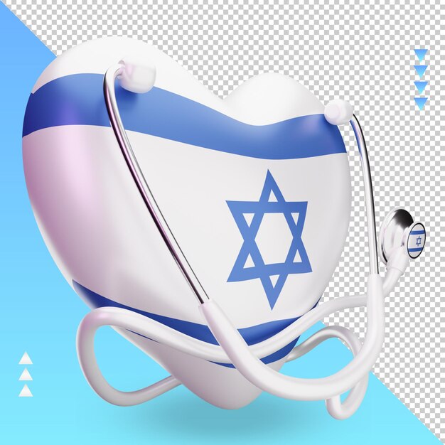 3d world health day israel flag rendering left view