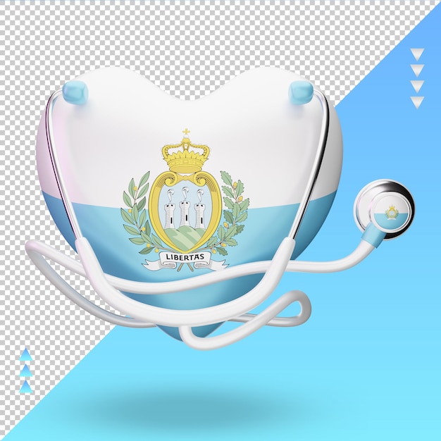 3d world health day san marino flag rendering front view