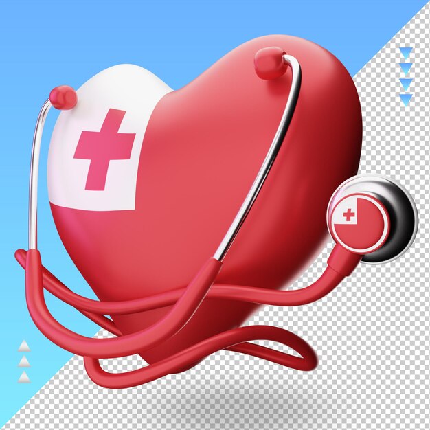 3d world health day tonga flag rendering right view