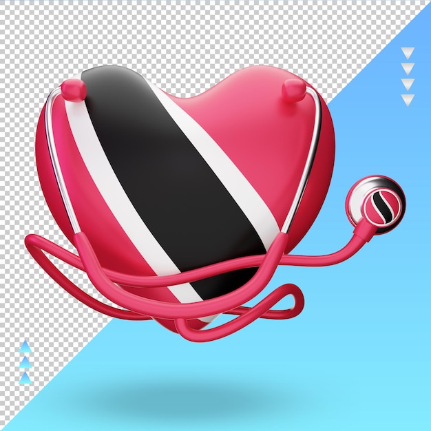 PSD 3d world health day trinidad and tobago flag rendering front view