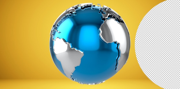 PSD 3d world map globe transparent png