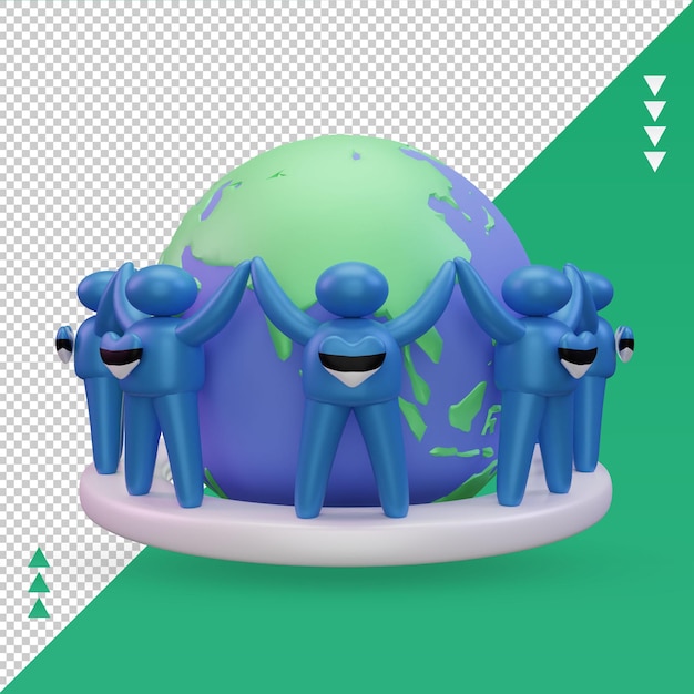 3d World population day people Estonia flag rendering front view