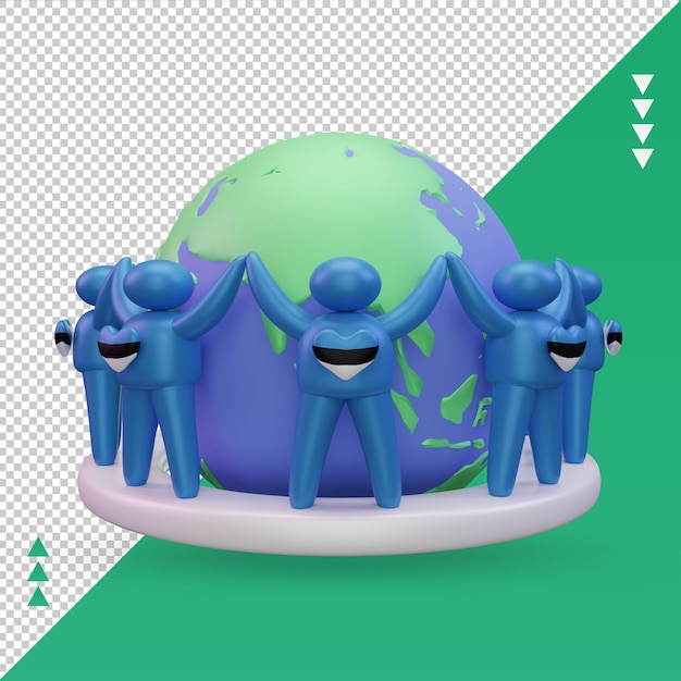 PSD 3d world population day people estonia flag rendering front view