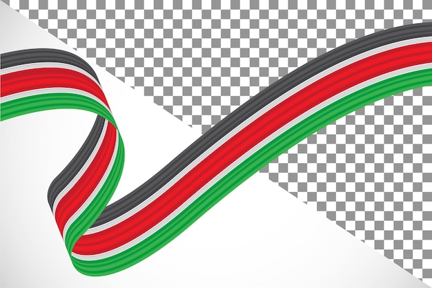PSD 3d wstążka flagi kenii-3