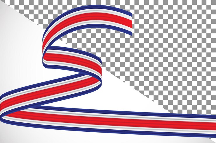 PSD 3d wstążka flagi kostaryki-4
