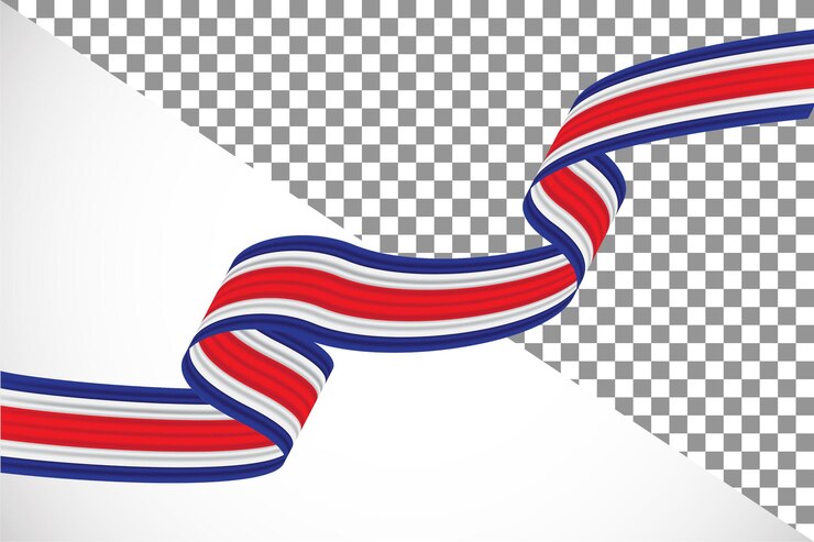PSD 3d wstążka z flagą kostaryki19