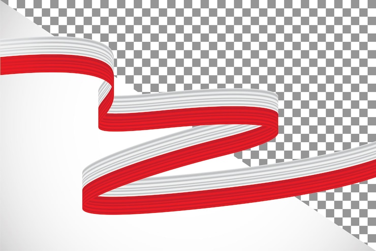 PSD 3d wstążka z flagą polski-6