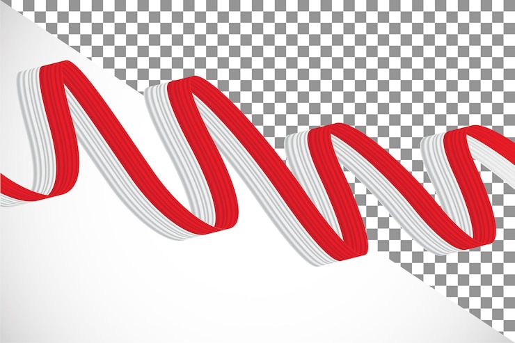 PSD 3d wstążka z flagą polski23