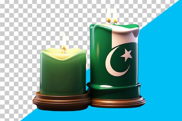 PSD 3d wzór świecy z pakistańską flagą
