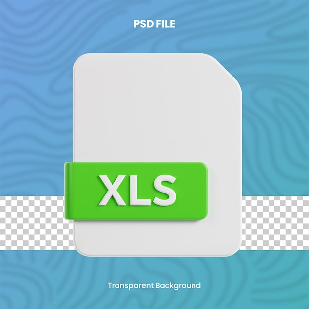 PSD 3d xls file format set transparent background