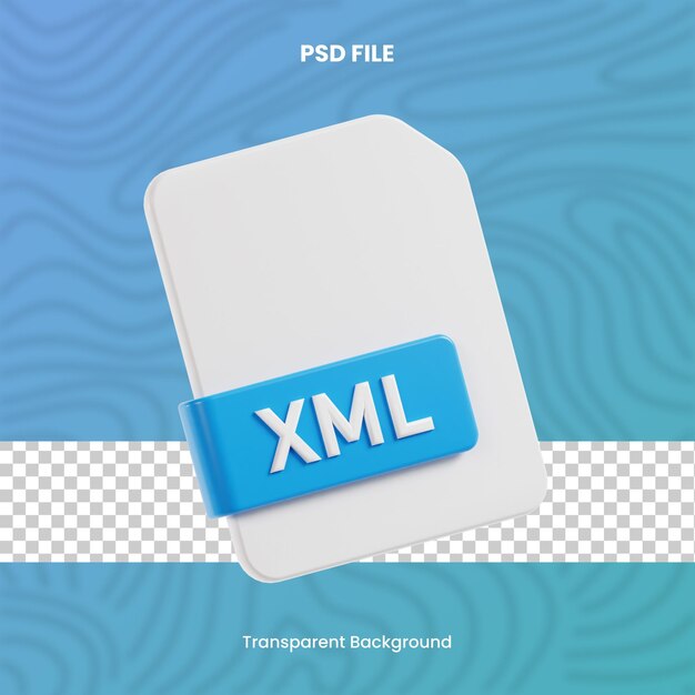 PSD 3d xml file format set transparent background