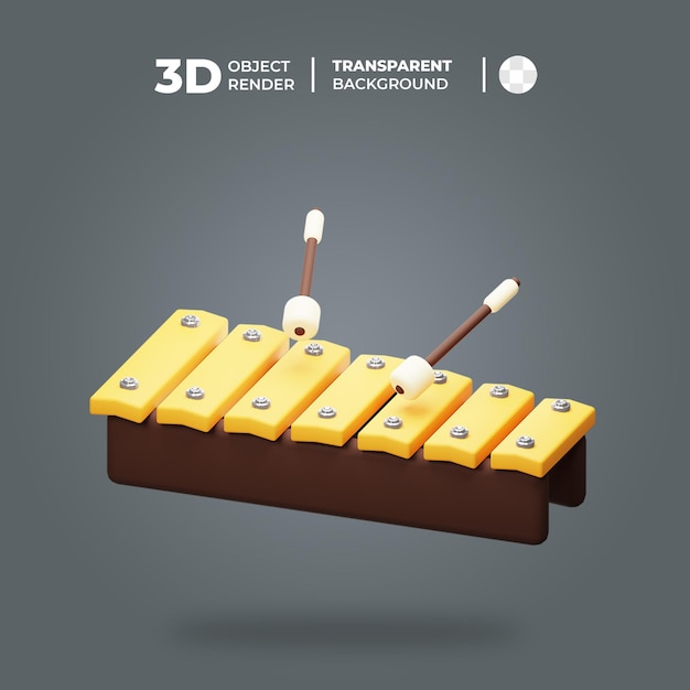 3d xylophone music instrument