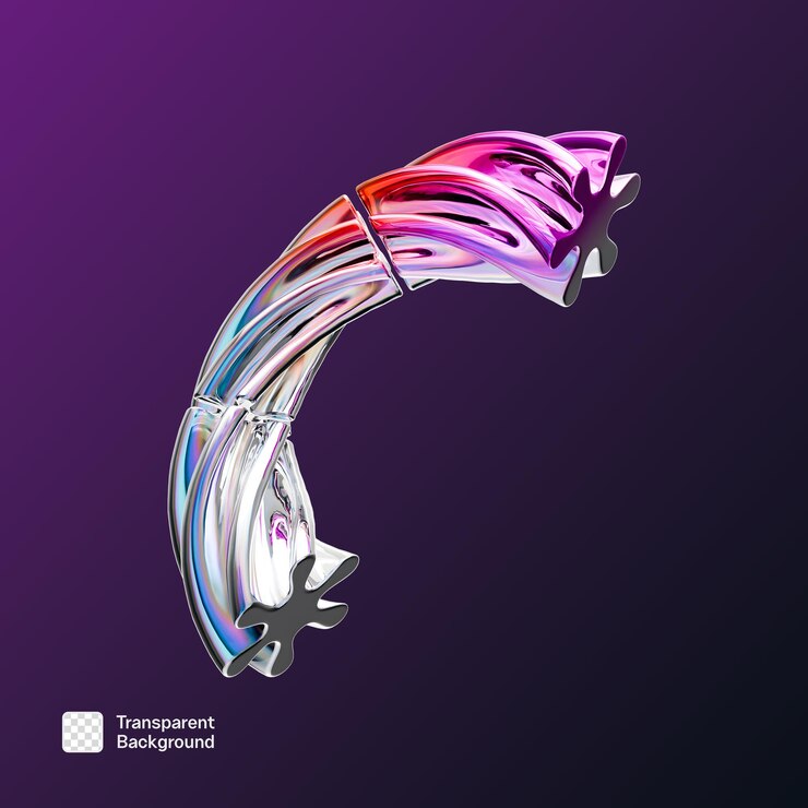 PSD 3d y2k futuristic glass shape png template