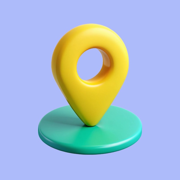 3d yellow and green geolocation sign GPS