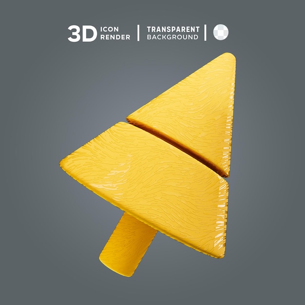 PSD 3d 노란 화살표 3d 일러스트레이션 렌더링 3d 아이콘 색상 고립