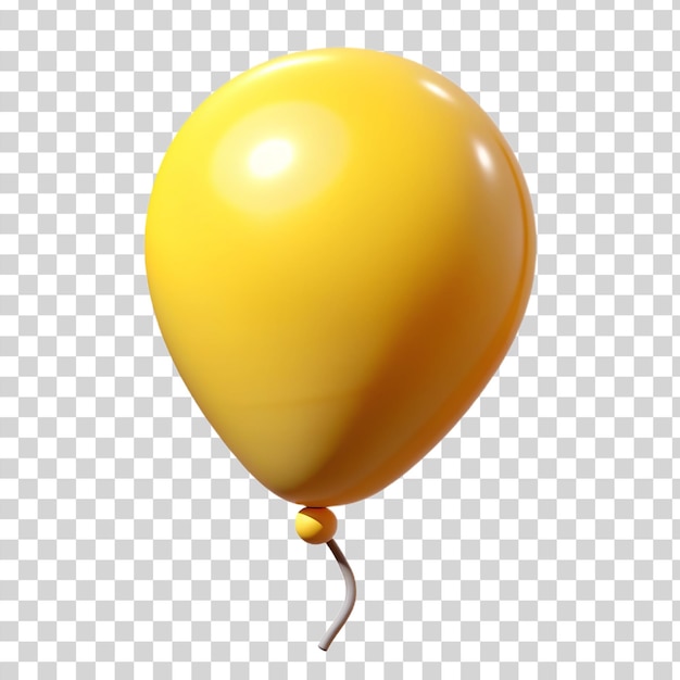 PSD 3d palloncino giallo isolato su sfondo trasparente