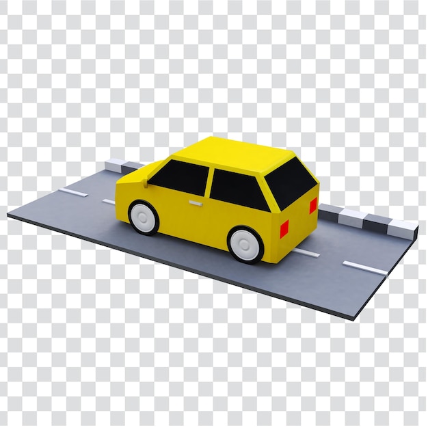 PSD 3d yellow cars