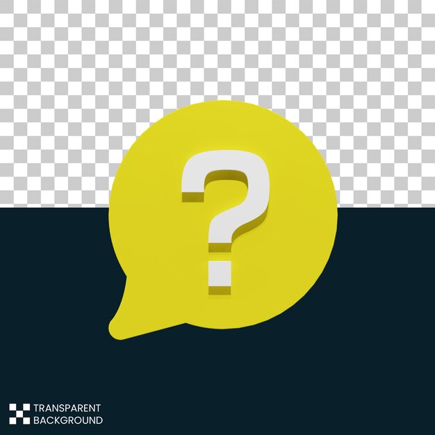 PSD 3d yellow chat bubble question support