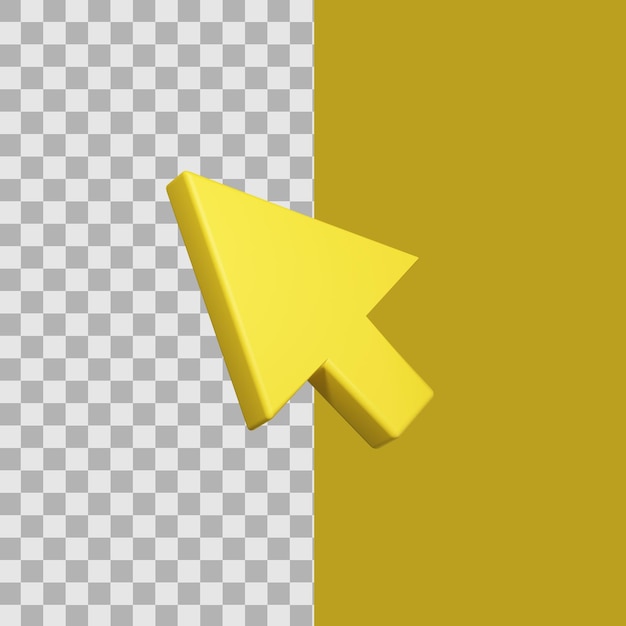 3d yellow cursor illustration