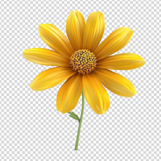 透明な背景に隔離された3d黄色い花 png