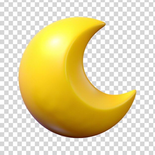 PSD 3d yellow moon isolated on transparent background