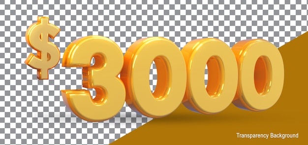 a 3d yellow number on a black background with a gold and orange reflective surface