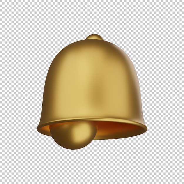 3d yellow ringing bell for social media reminder.